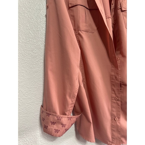 King Ranch 2XL Peach Button Up Long Sleeve Outdoor Fishing Shirt - Picture 10 of 11
